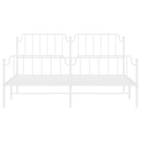 Thumbnail for Bettgestell mit Kopf- und Fußteil Metall Weiß 160x200 cm