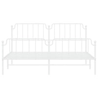 Thumbnail for Bettgestell mit Kopf- und Fußteil Metall Weiß 183x213 cm