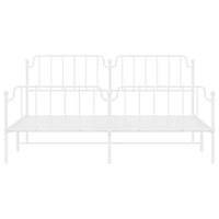 Thumbnail for Bettgestell mit Kopf- und Fußteil Metall Weiß 193x203 cm