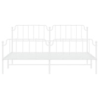 Thumbnail for Bettgestell mit Kopf- und Fußteil Metall Weiß 200x200 cm