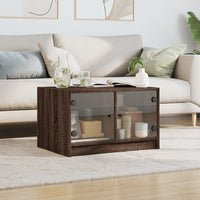 Thumbnail for Couchtisch mit Glastüren Braun Eichen-Optik 68x50x42 cm