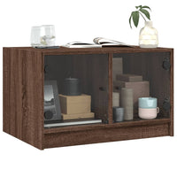 Thumbnail for Couchtisch mit Glastüren Braun Eichen-Optik 68x50x42 cm
