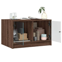 Thumbnail for Couchtisch mit Glastüren Braun Eichen-Optik 68x50x42 cm