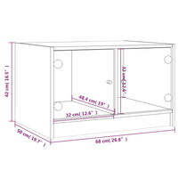 Thumbnail for Couchtisch mit Glastüren Braun Eichen-Optik 68x50x42 cm