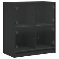 Thumbnail for Beistellschrank mit Glastüren Schwarz 68x37x75,5 cm