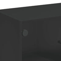 Thumbnail for Beistellschrank mit Glastüren Schwarz 68x37x75,5 cm
