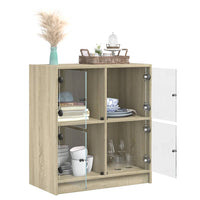 Thumbnail for Beistellschrank mit Glastüren Sonoma-Eiche 68x37x75,5 cm