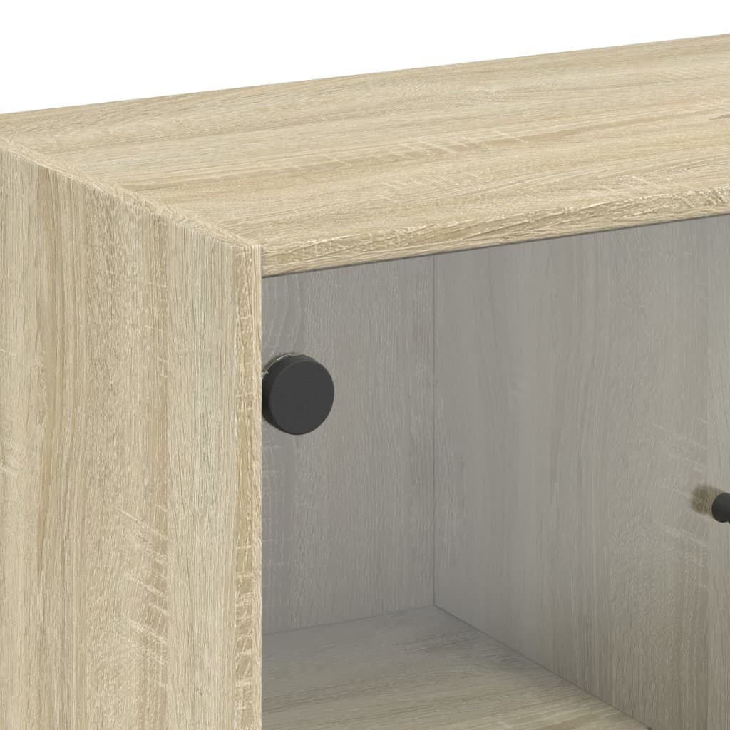 Beistellschrank mit Glastüren Sonoma-Eiche 68x37x75,5 cm