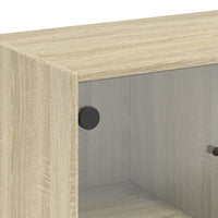 Thumbnail for Beistellschrank mit Glastüren Sonoma-Eiche 68x37x75,5 cm