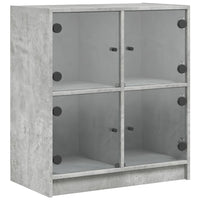 Thumbnail for Beistellschrank mit Glastüren Betongrau 68x37x75,5 cm