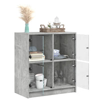 Thumbnail for Beistellschrank mit Glastüren Betongrau 68x37x75,5 cm