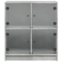 Thumbnail for Beistellschrank mit Glastüren Betongrau 68x37x75,5 cm