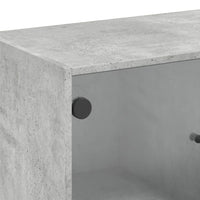 Thumbnail for Beistellschrank mit Glastüren Betongrau 68x37x75,5 cm