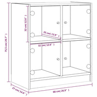 Thumbnail for Beistellschrank mit Glastüren Betongrau 68x37x75,5 cm