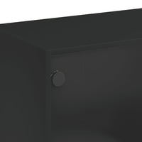 Thumbnail for Couchtisch mit Glastüren Schwarz 102x50x42 cm