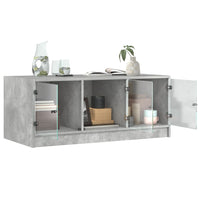 Thumbnail for Couchtisch mit Glastüren Betongrau 102x50x42 cm