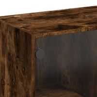 Thumbnail for Couchtisch mit Glastüren Räuchereiche 102x50x42 cm