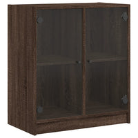 Thumbnail for Beistellschrank mit Glastüren Braun Eichen-Optik 68x37x75,5 cm