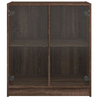 Thumbnail for Beistellschrank mit Glastüren Braun Eichen-Optik 68x37x75,5 cm