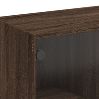Thumbnail for Beistellschrank mit Glastüren Braun Eichen-Optik 68x37x75,5 cm