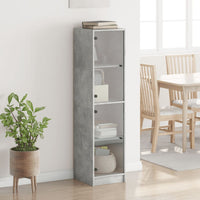 Thumbnail for Highboard mit Glastüren Betongrau 35x37x142 cm