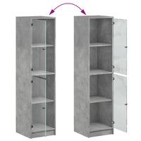 Thumbnail for Highboard mit Glastüren Betongrau 35x37x142 cm