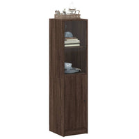 Thumbnail for Highboard mit Glastür Braun Eichen-Optik 35x37x142 cm