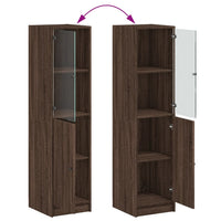 Thumbnail for Highboard mit Glastür Braun Eichen-Optik 35x37x142 cm