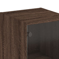 Thumbnail for Highboard mit Glastür Braun Eichen-Optik 35x37x142 cm