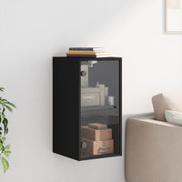 Thumbnail for Wandschrank mit Glastüren Schwarz 35x37x68,5 cm