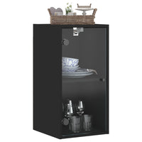 Thumbnail for Wandschrank mit Glastüren Schwarz 35x37x68,5 cm