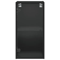 Thumbnail for Wandschrank mit Glastüren Schwarz 35x37x68,5 cm