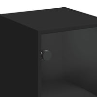 Thumbnail for Wandschrank mit Glastüren Schwarz 35x37x68,5 cm