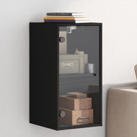 Thumbnail for Wandschrank mit Glastüren Schwarz 35x37x68,5 cm
