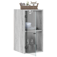 Thumbnail for Wandschrank mit Glastüren Grau Sonoma 35x37x68,5 cm