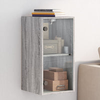 Thumbnail for Wandschrank mit Glastüren Grau Sonoma 35x37x68,5 cm