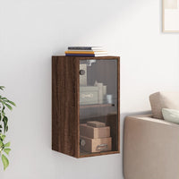 Thumbnail for Wandschrank mit Glastüren Braun Eichen-Optik 35x37x68,5 cm