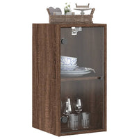 Thumbnail for Wandschrank mit Glastüren Braun Eichen-Optik 35x37x68,5 cm