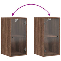 Thumbnail for Wandschrank mit Glastüren Braun Eichen-Optik 35x37x68,5 cm