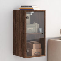 Thumbnail for Wandschrank mit Glastüren Braun Eichen-Optik 35x37x68,5 cm