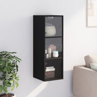 Thumbnail for Wandschrank mit Glastüren Schwarz 35x37x100 cm