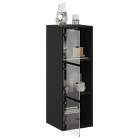 Thumbnail for Wandschrank mit Glastüren Schwarz 35x37x100 cm