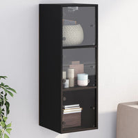 Thumbnail for Wandschrank mit Glastüren Schwarz 35x37x100 cm