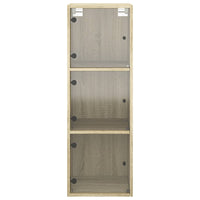 Thumbnail for Wandschrank mit Glastüren Sonoma-Eiche 35x37x100 cm