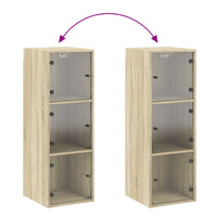 Thumbnail for Wandschrank mit Glastüren Sonoma-Eiche 35x37x100 cm