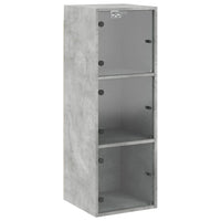 Thumbnail for Wandschrank mit Glastüren Betongrau 35x37x100 cm