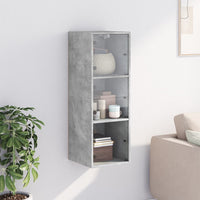 Thumbnail for Wandschrank mit Glastüren Betongrau 35x37x100 cm