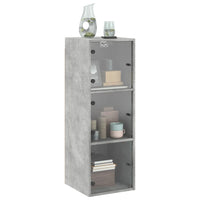 Thumbnail for Wandschrank mit Glastüren Betongrau 35x37x100 cm