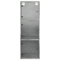 Thumbnail for Wandschrank mit Glastüren Betongrau 35x37x100 cm