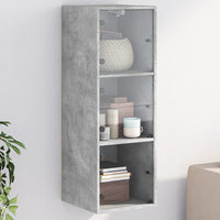 Thumbnail for Wandschrank mit Glastüren Betongrau 35x37x100 cm